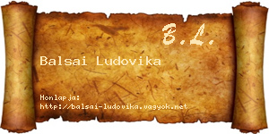 Balsai Ludovika névjegykártya